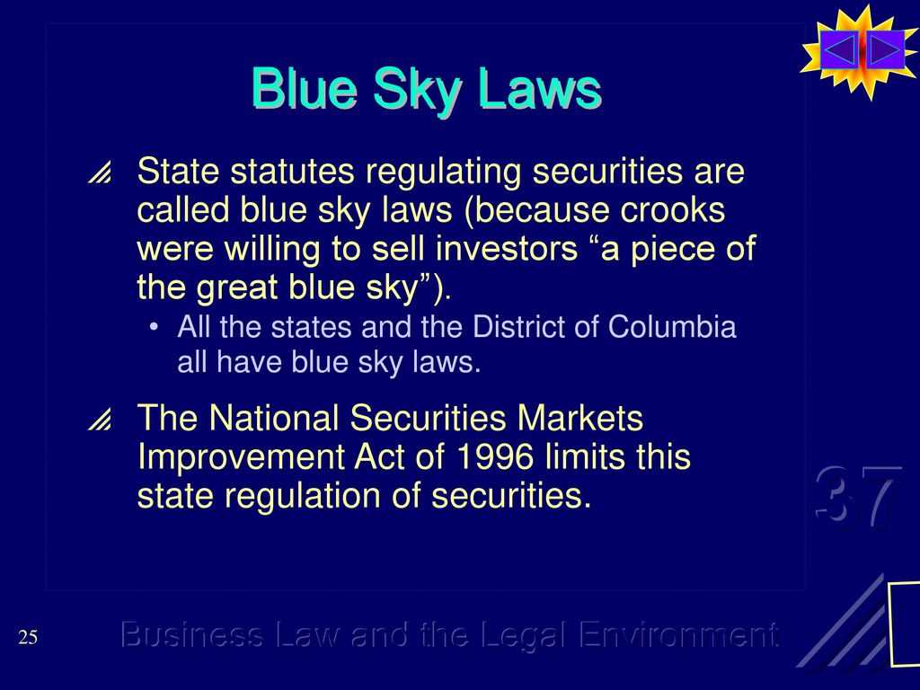 The Purpose of Blue Sky Laws