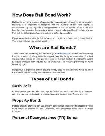 Types of Bail Bonds and Pros/Cons