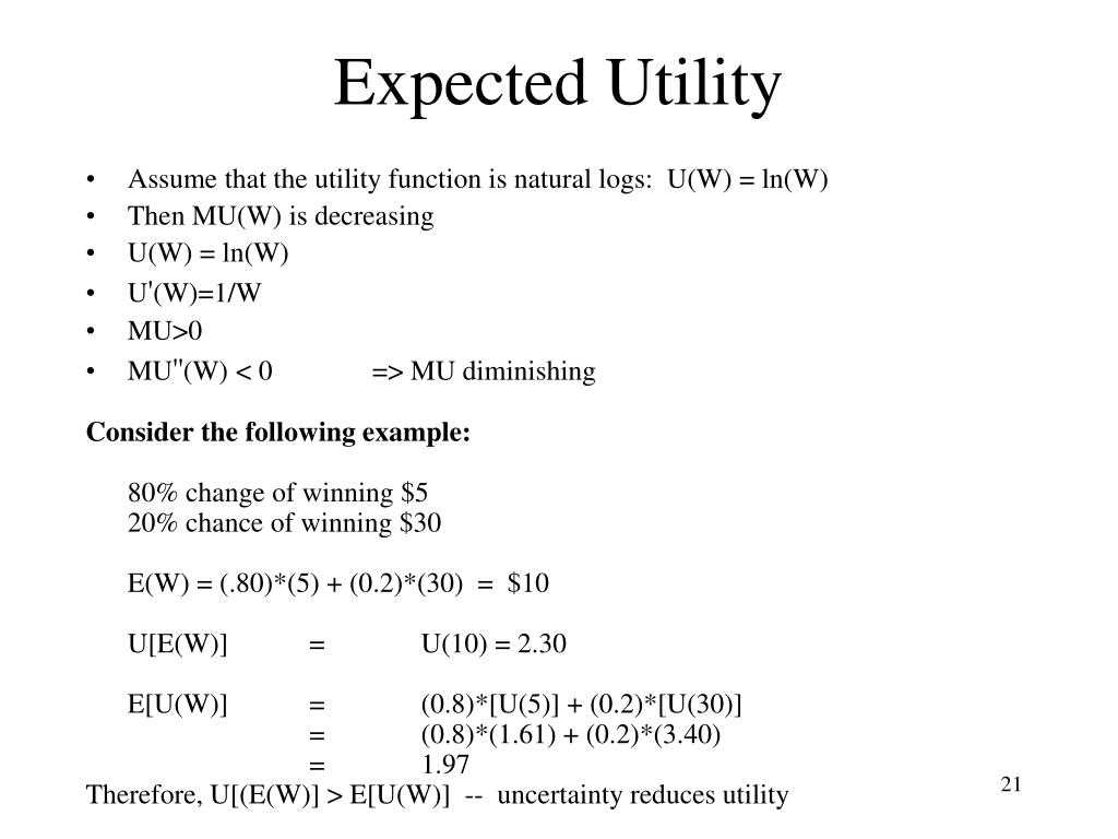 Application of Expected Utility Theory