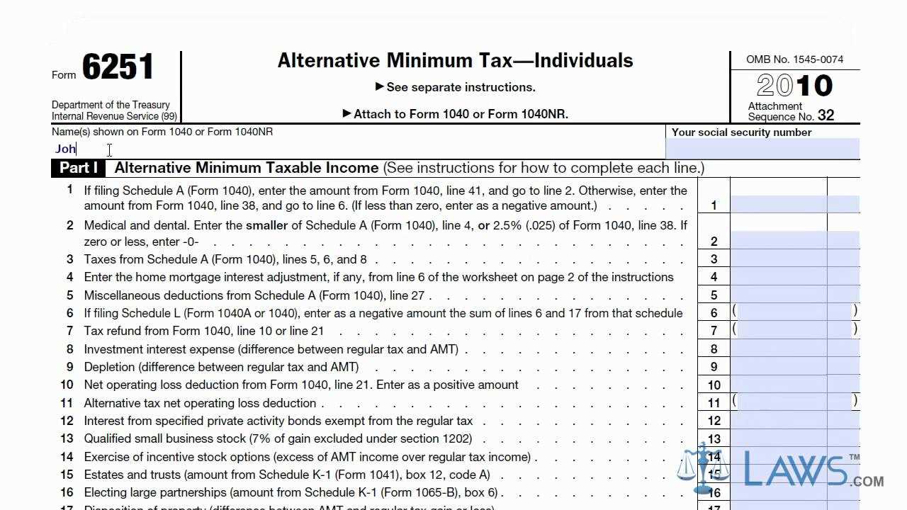 How to fill out Form 6251?