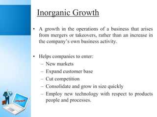 Exploring Different Approaches to Inorganic Growth