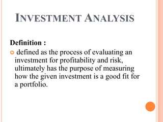 Definition of Investment Analysis