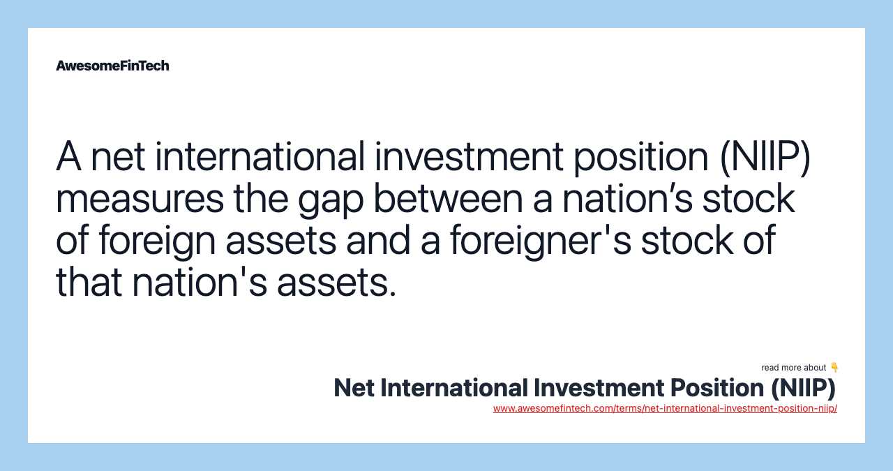 Example of Net International Investment Position (NIIP)