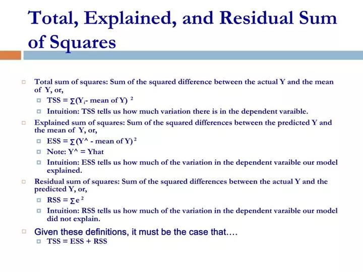 Residual Sum of Squares: Calculation and Explanation
