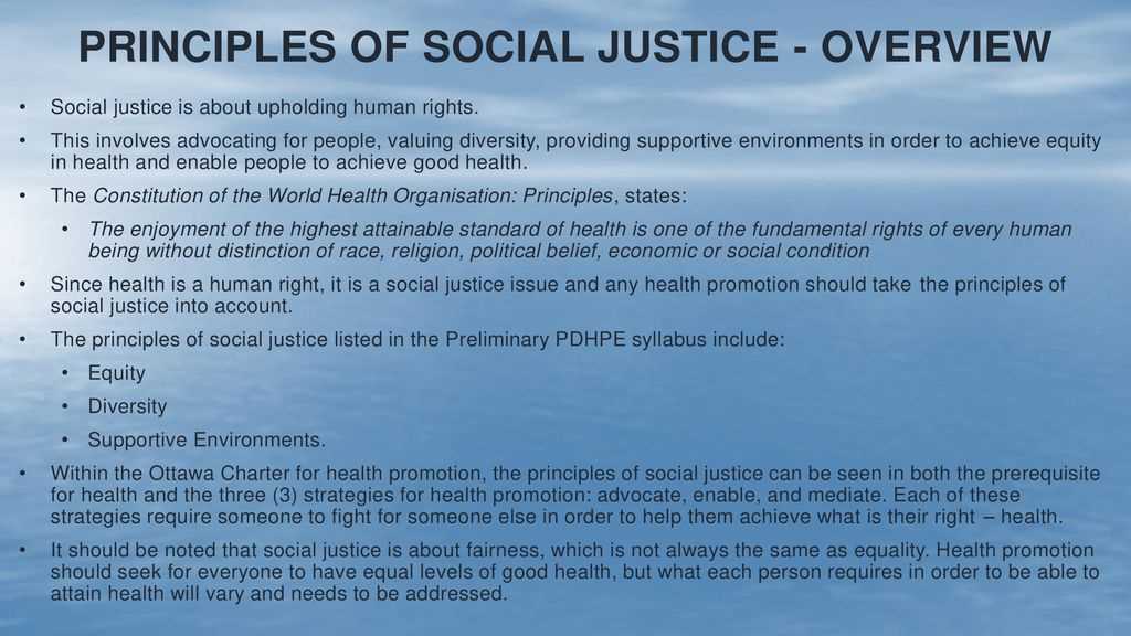 Key Principles of Social Justice