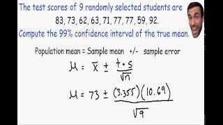 Calculation of Confidence Intervals