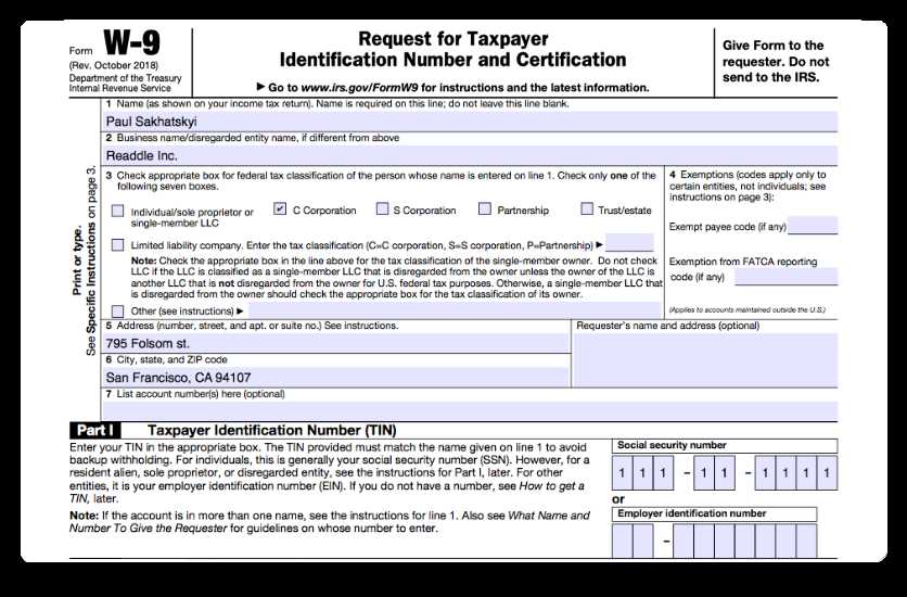 Completing the W-9 Form